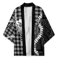 Black Hawaii Palaka Cowboy Turtle Kimono Hawaiian Paniolo Puakenikeni Maile Lei DT05 Unisex Black - Polynesian Pride