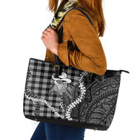 Black Hawaii Palaka Cowboy Turtle Leather Tote Bag Hawaiian Paniolo Puakenikeni Maile Lei