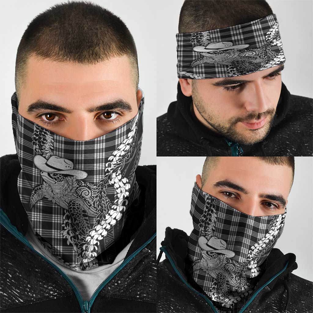 Black Hawaii Palaka Cowboy Turtle Neck Gaiter Hawaiian Paniolo Puakenikeni Maile Lei DT05 - Polynesian Pride