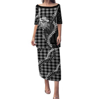 Black Hawaii Palaka Cowboy Turtle Puletasi Hawaiian Paniolo Puakenikeni Maile Lei DT05 Long Dress Black - Polynesian Pride