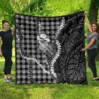 Black Hawaii Palaka Cowboy Turtle Quilt Hawaiian Paniolo Puakenikeni Maile Lei DT05 - Polynesian Pride