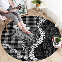 Black Hawaii Palaka Cowboy Turtle Round Carpet Hawaiian Paniolo Puakenikeni Maile Lei DT05 - Polynesian Pride