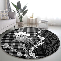 Black Hawaii Palaka Cowboy Turtle Round Carpet Hawaiian Paniolo Puakenikeni Maile Lei DT05 - Polynesian Pride