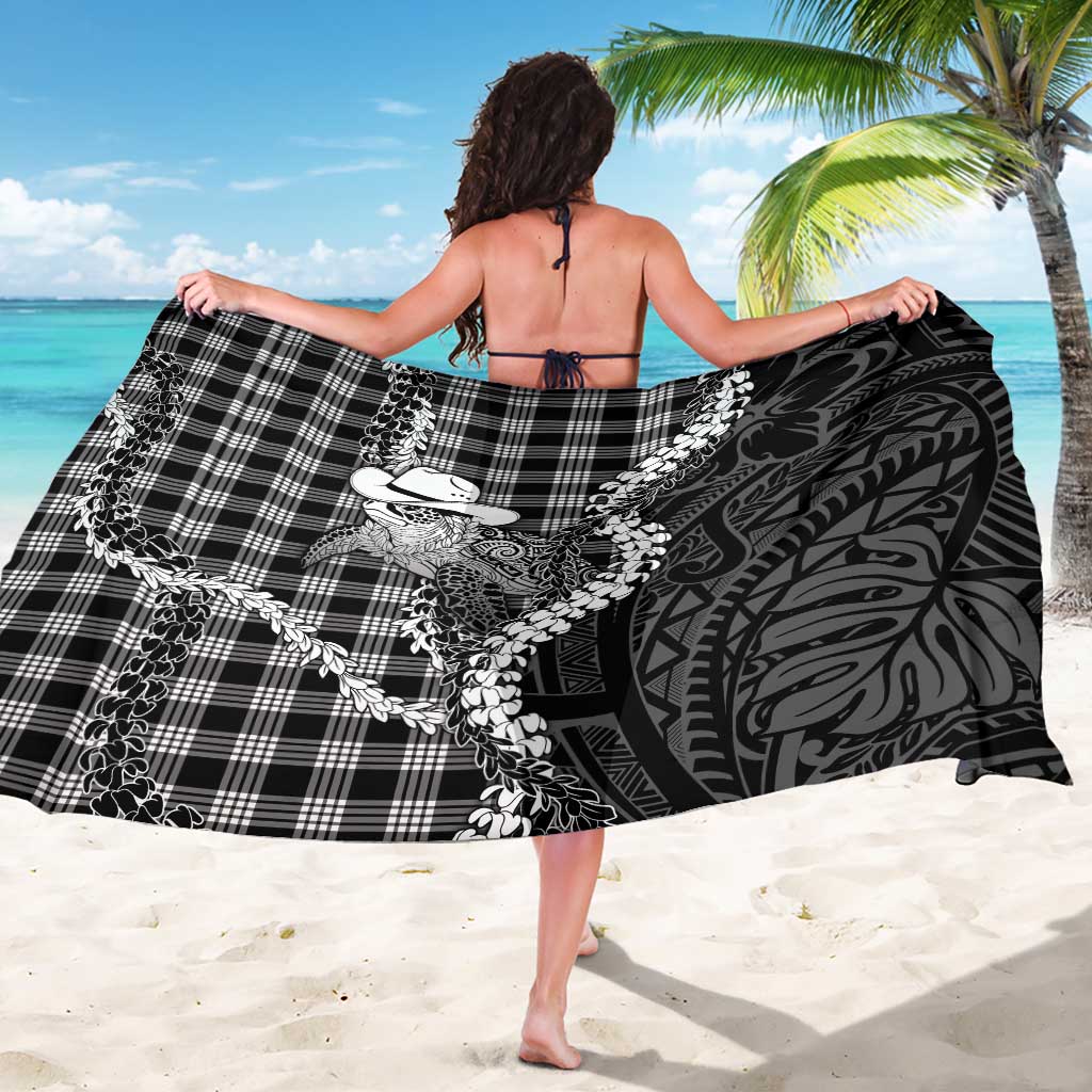 Black Hawaii Palaka Cowboy Turtle Sarong Hawaiian Paniolo Puakenikeni Maile Lei DT05 - Polynesian Pride