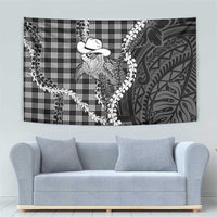 Black Hawaii Palaka Cowboy Turtle Tapestry Hawaiian Paniolo Puakenikeni Maile Lei DT05 - Polynesian Pride