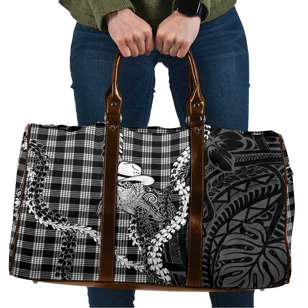 Black Hawaii Palaka Cowboy Turtle Travel Bag Hawaiian Paniolo Puakenikeni Maile Lei DT05 Black - Polynesian Pride