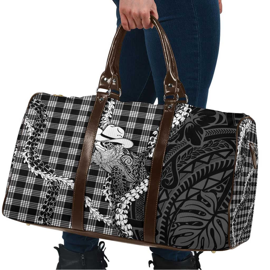 Black Hawaii Palaka Cowboy Turtle Travel Bag Hawaiian Paniolo Puakenikeni Maile Lei DT05 - Polynesian Pride