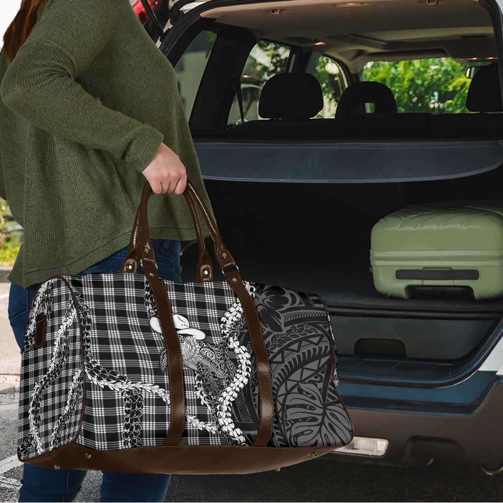 Black Hawaii Palaka Cowboy Turtle Travel Bag Hawaiian Paniolo Puakenikeni Maile Lei DT05 - Polynesian Pride