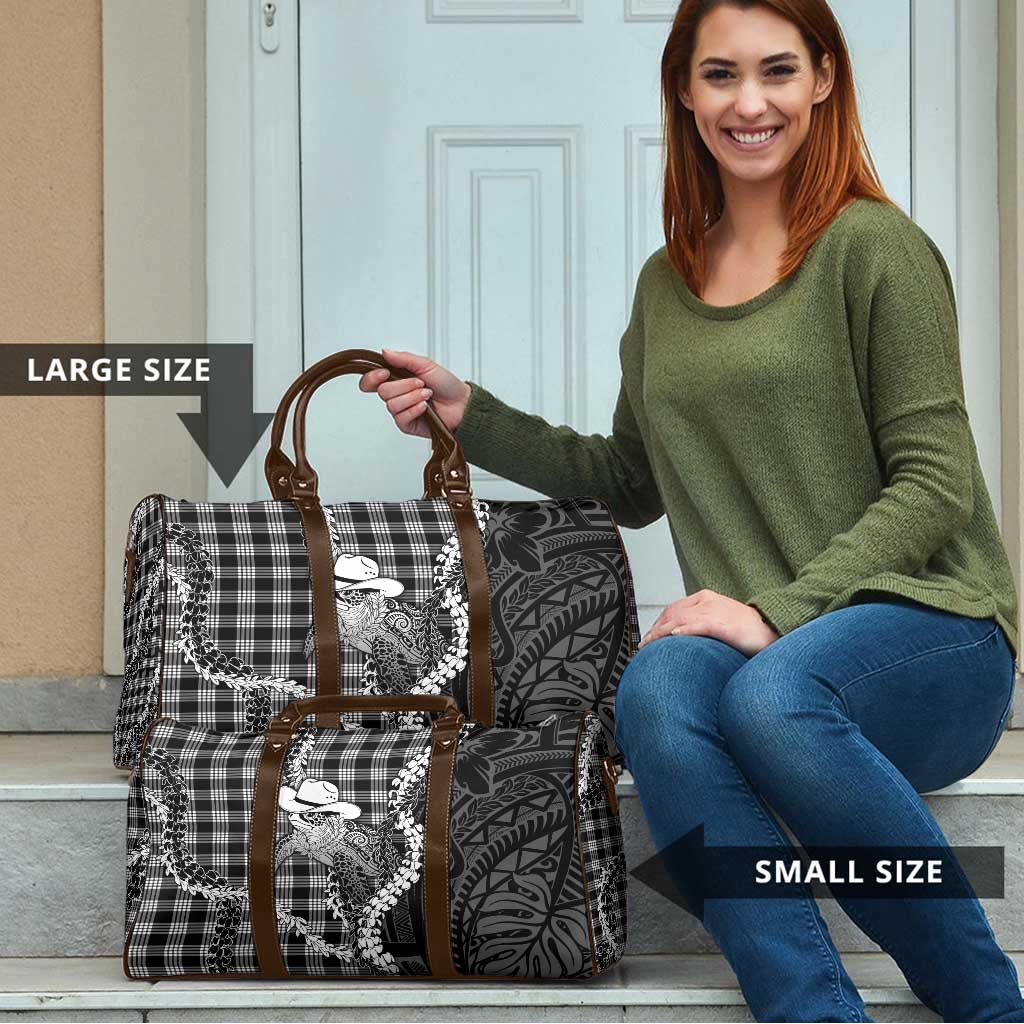 Black Hawaii Palaka Cowboy Turtle Travel Bag Hawaiian Paniolo Puakenikeni Maile Lei DT05 - Polynesian Pride