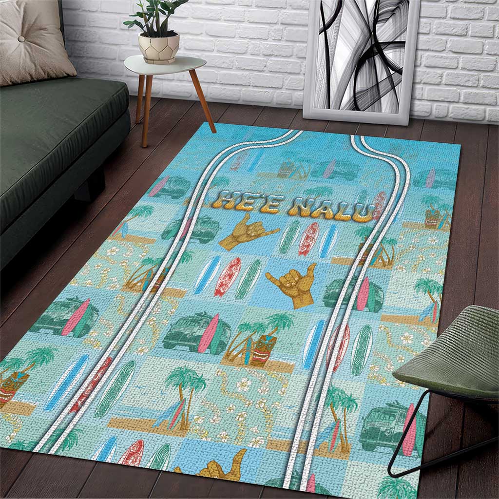 Hawaii Surfing Area Rug He'e Nalu DT05 Blue - Polynesian Pride