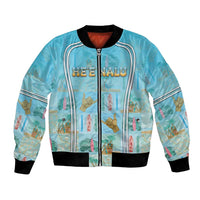 Custom Hawaii Surfing Bomber Jacket He'e Nalu DT05 Unisex Blue - Polynesian Pride