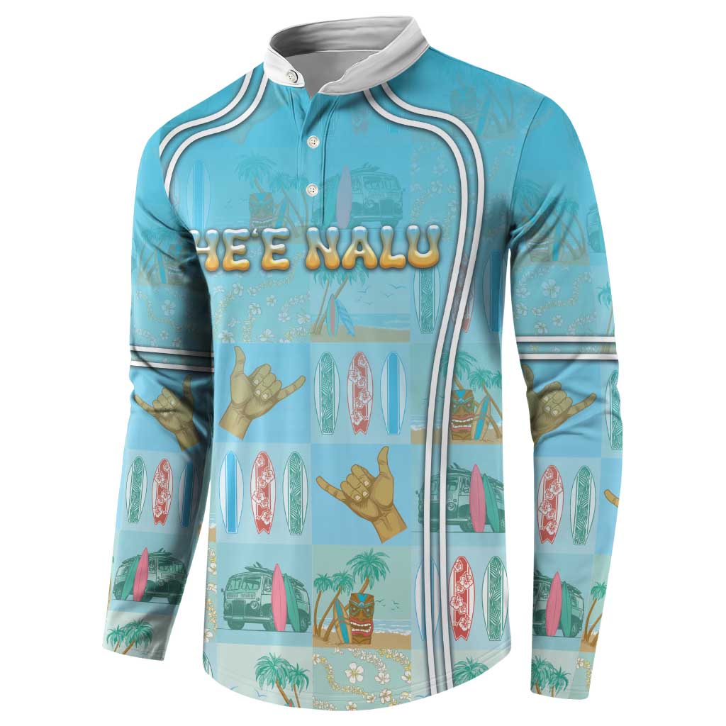 Custom Hawaii Surfing Button Sweatshirt He'e Nalu DT05 - Polynesian Pride