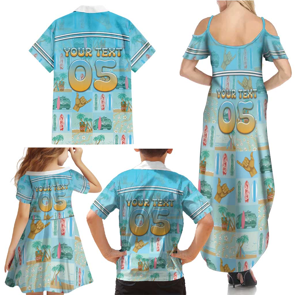 Custom Hawaii Surfing Family Matching Summer Maxi Dress and Hawaiian Shirt He'e Nalu DT05 - Polynesian Pride