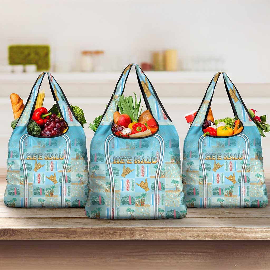 Hawaii Surfing Grocery Bag He'e Nalu DT05 3-pack One Size Blue - Polynesian Pride