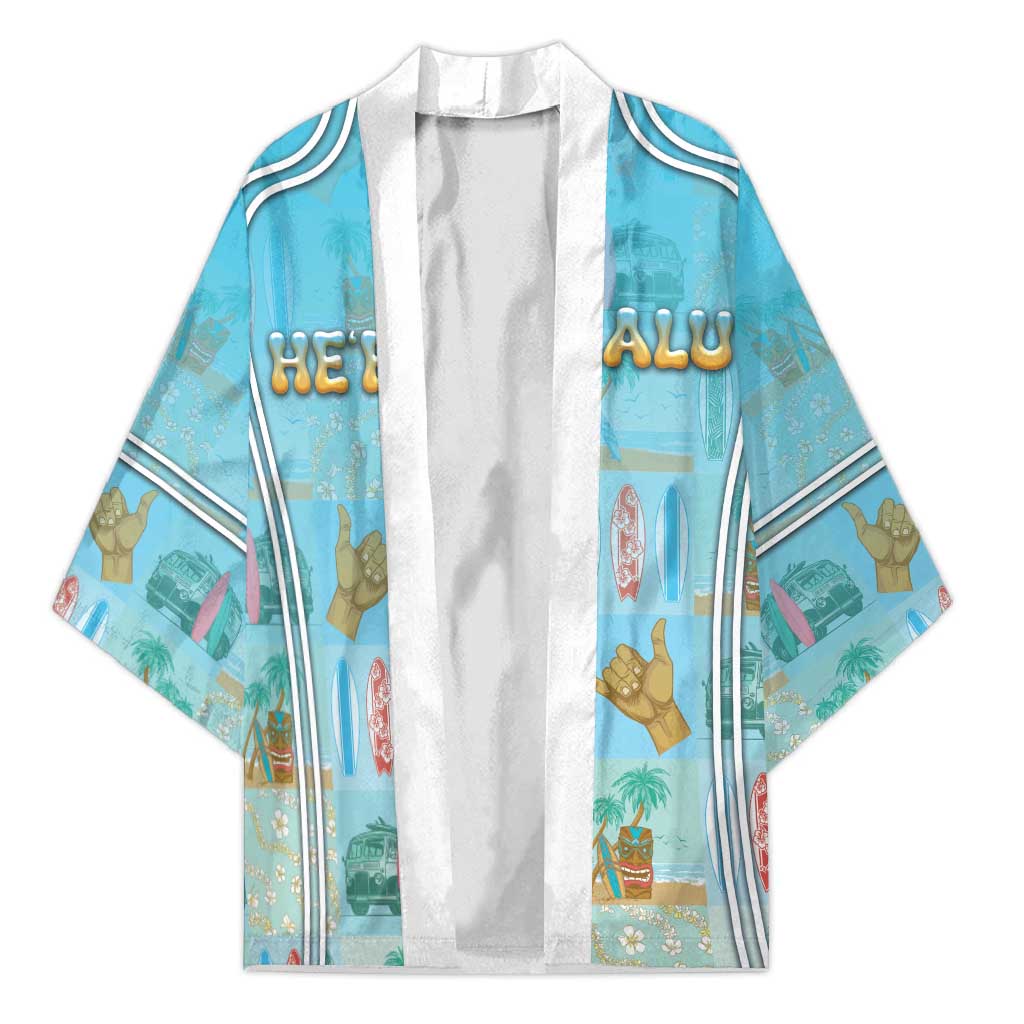 Custom Hawaii Surfing Kimono He'e Nalu DT05 Unisex Blue - Polynesian Pride