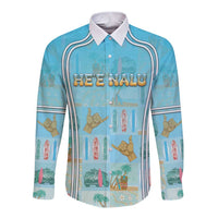 Custom Hawaii Surfing Long Sleeve Button Shirt He'e Nalu