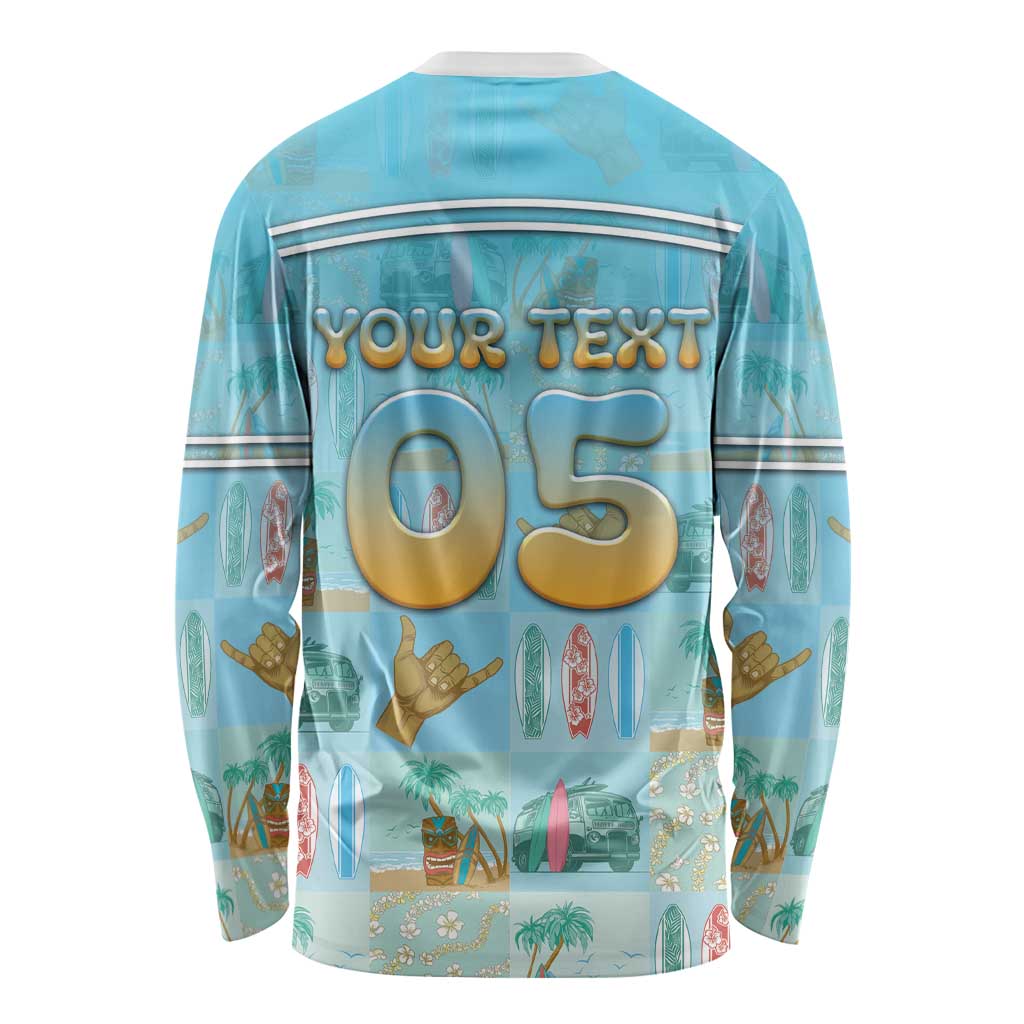 Custom Hawaii Surfing Long Sleeve Shirt He'e Nalu