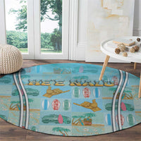 Hawaii Surfing Round Carpet He'e Nalu