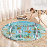 Hawaii Surfing Round Carpet He'e Nalu