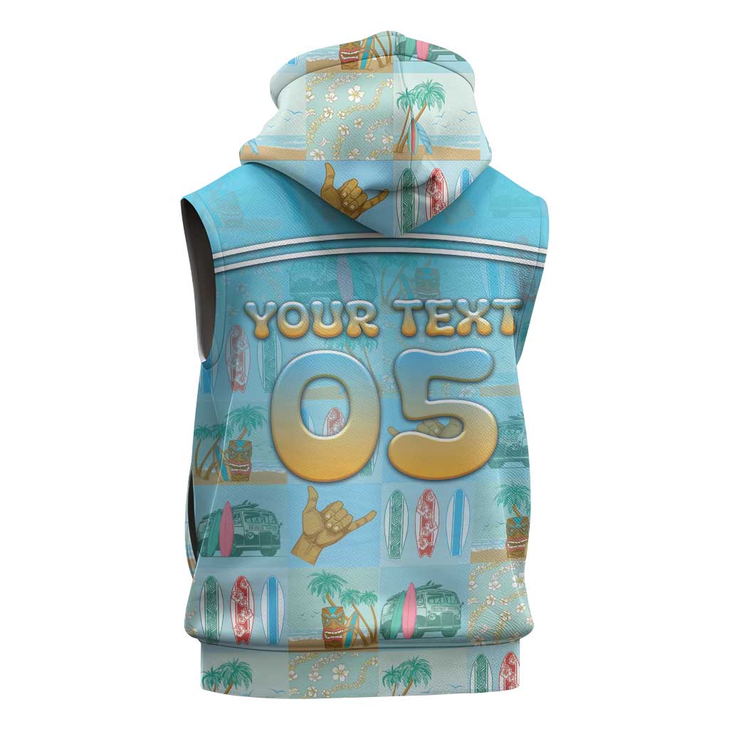 Custom Hawaii Surfing Sleeveless Hoodie He'e Nalu DT05 - Polynesian Pride