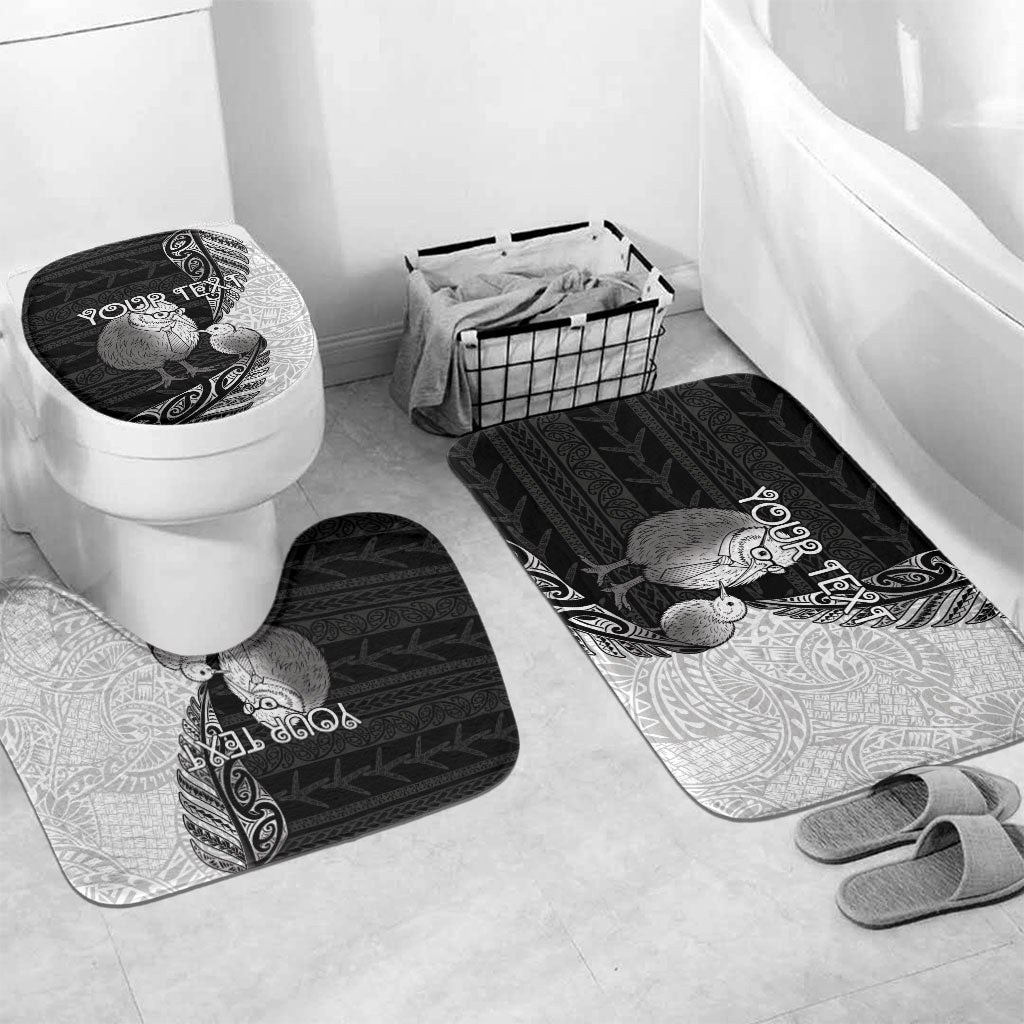Personalised New Zealand Father's Day Bathroom Set Papa Kiwi Bird Tribal Pattern