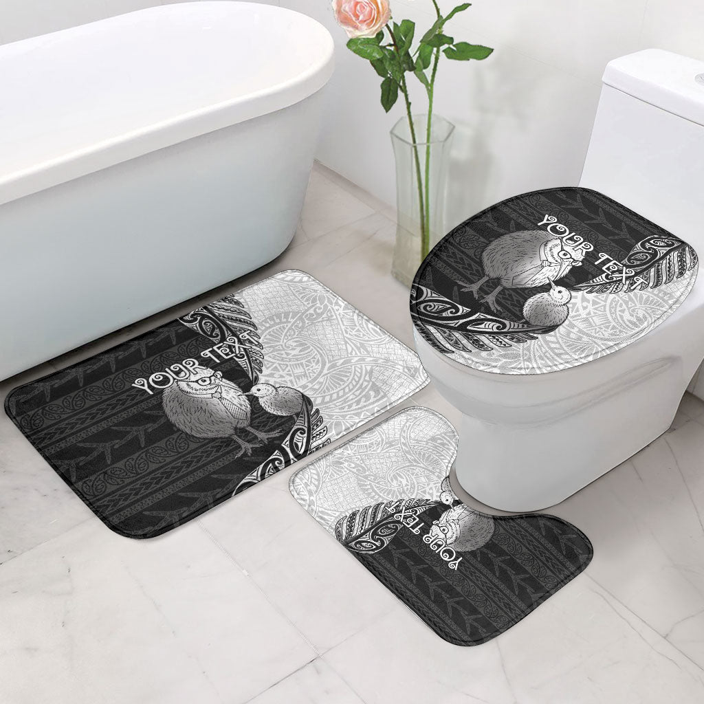 Personalised New Zealand Father's Day Bathroom Set Papa Kiwi Bird Tribal Pattern