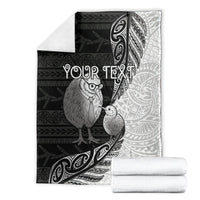 Personalised New Zealand Father's Day Blanket Papa Kiwi Bird Tribal Pattern