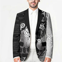 Personalised New Zealand Father's Day Blazer Papa Kiwi Bird Tribal Pattern