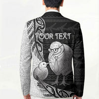 Personalised New Zealand Father's Day Blazer Papa Kiwi Bird Tribal Pattern