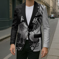 Personalised New Zealand Father's Day Blazer Papa Kiwi Bird Tribal Pattern