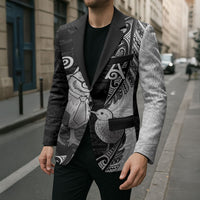 Personalised New Zealand Father's Day Blazer Papa Kiwi Bird Tribal Pattern