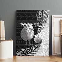 Personalised New Zealand Father's Day Canvas Wall Art Papa Kiwi Bird Tribal Pattern