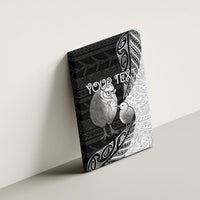 Personalised New Zealand Father's Day Canvas Wall Art Papa Kiwi Bird Tribal Pattern