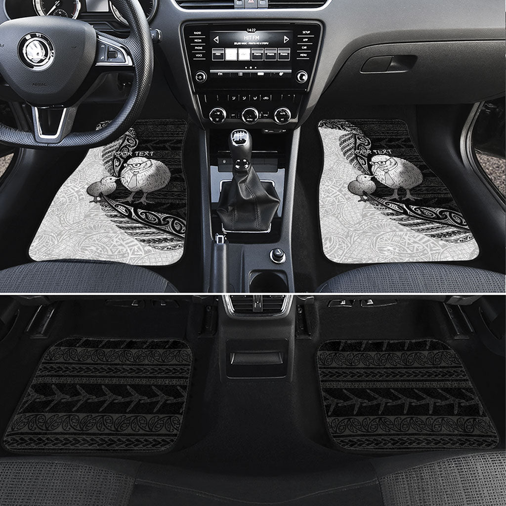 Personalised New Zealand Father's Day Car Mats Papa Kiwi Bird Tribal Pattern