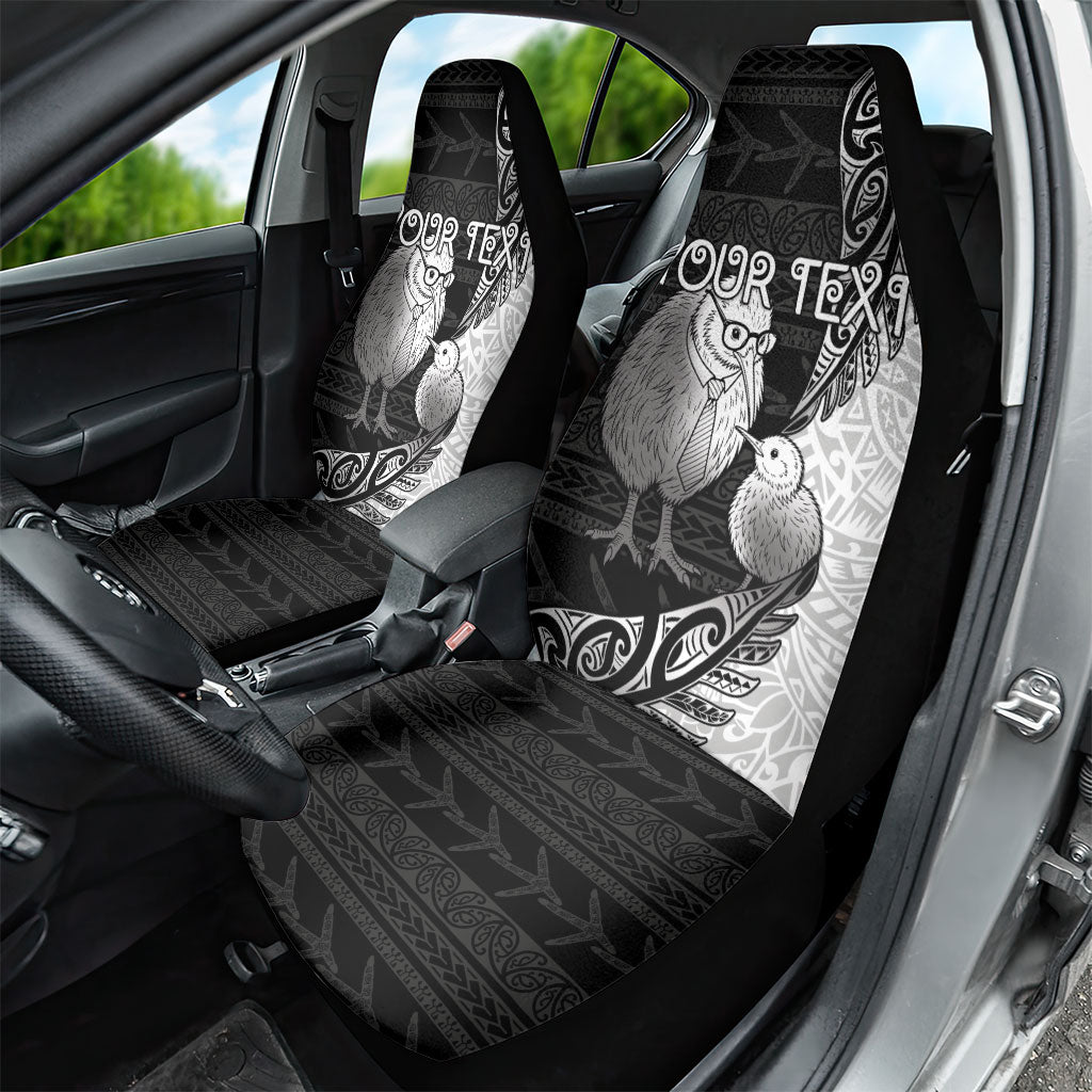 Personalised New Zealand Father's Day Car Seat Cover Papa Kiwi Bird Tribal Pattern