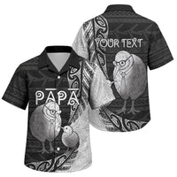 Personalised New Zealand Father's Day Family Matching Tank Maxi Dress and Hawaiian Shirt Papa Kiwi Bird Tribal Pattern
