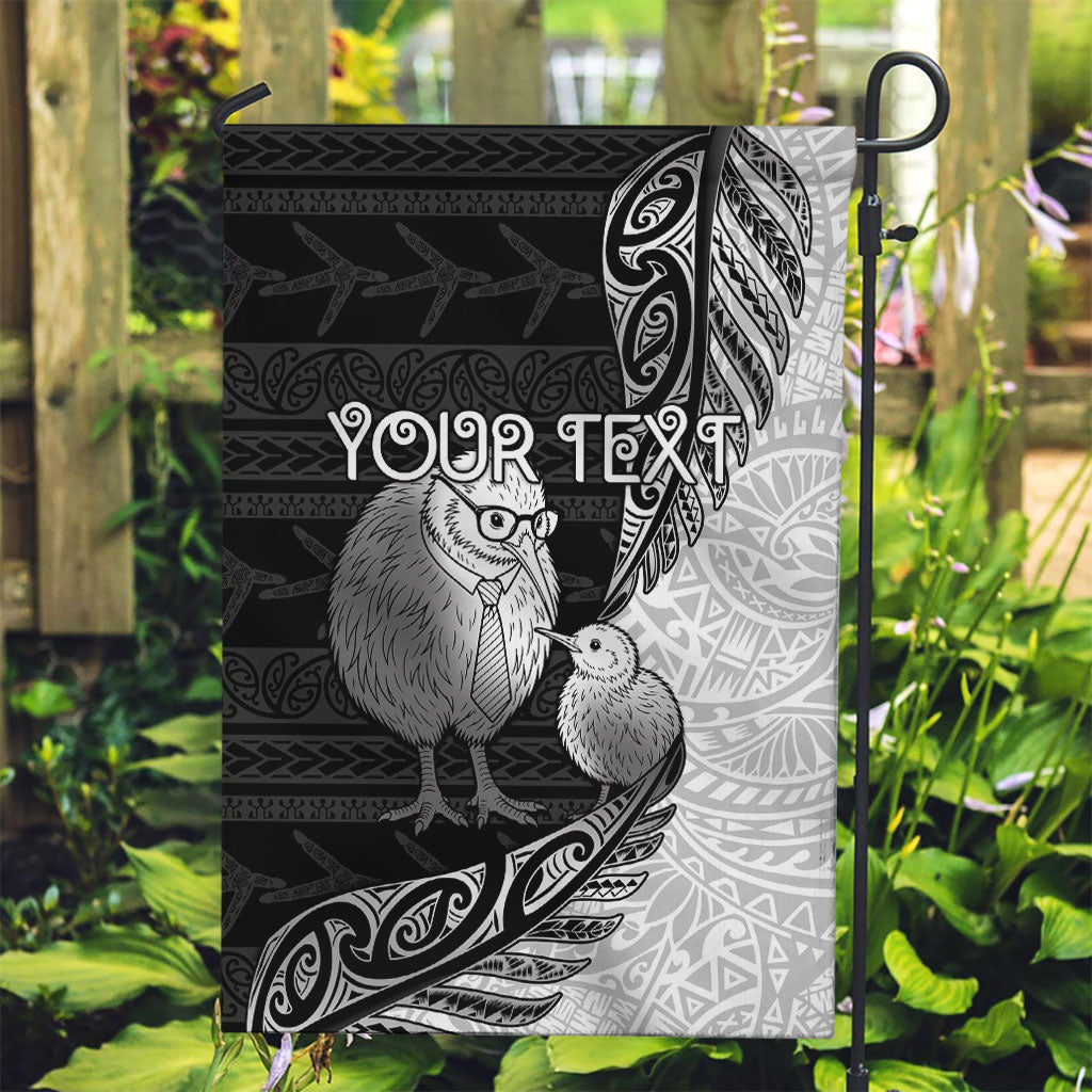 Personalised New Zealand Father's Day Garden Flag Papa Kiwi Bird Tribal Pattern