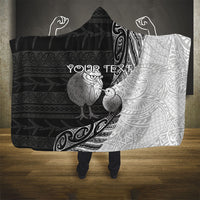 Personalised New Zealand Father's Day Hooded Blanket Papa Kiwi Bird Tribal Pattern
