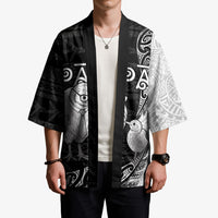 Personalised New Zealand Father's Day Kimono Papa Kiwi Bird Tribal Pattern