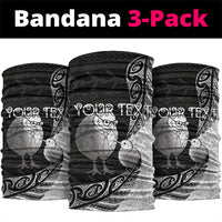 Personalised New Zealand Father's Day Neck Gaiter Papa Kiwi Bird Tribal Pattern