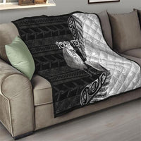 Personalised New Zealand Father's Day Quilt Papa Kiwi Bird Tribal Pattern