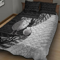 Personalised New Zealand Father's Day Quilt Bed Set Papa Kiwi Bird Tribal Pattern