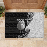 Personalised New Zealand Father's Day Rubber Doormat Papa Kiwi Bird Tribal Pattern