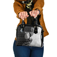 Personalised New Zealand Father's Day Shoulder Handbag Papa Kiwi Bird Tribal Pattern