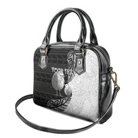 Personalised New Zealand Father's Day Shoulder Handbag Papa Kiwi Bird Tribal Pattern