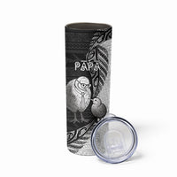 Personalised New Zealand Father's Day Skinny Tumbler Papa Kiwi Bird Tribal Pattern