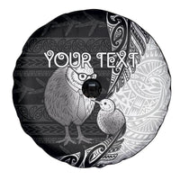 Personalised New Zealand Father's Day Spare Tire Cover Papa Kiwi Bird Tribal Pattern