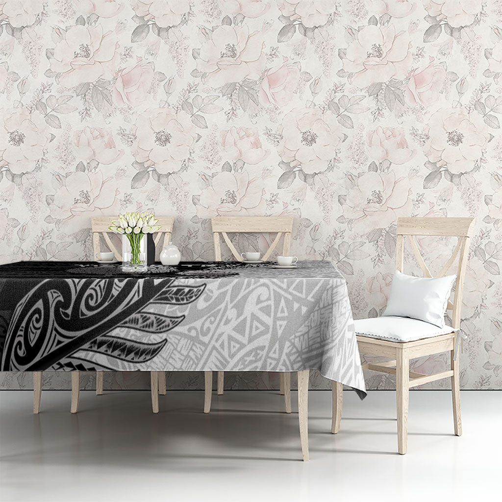 Personalised New Zealand Father's Day Tablecloth Papa Kiwi Bird Tribal Pattern