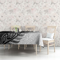Personalised New Zealand Father's Day Tablecloth Papa Kiwi Bird Tribal Pattern