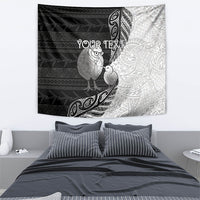Personalised New Zealand Father's Day Tapestry Papa Kiwi Bird Tribal Pattern